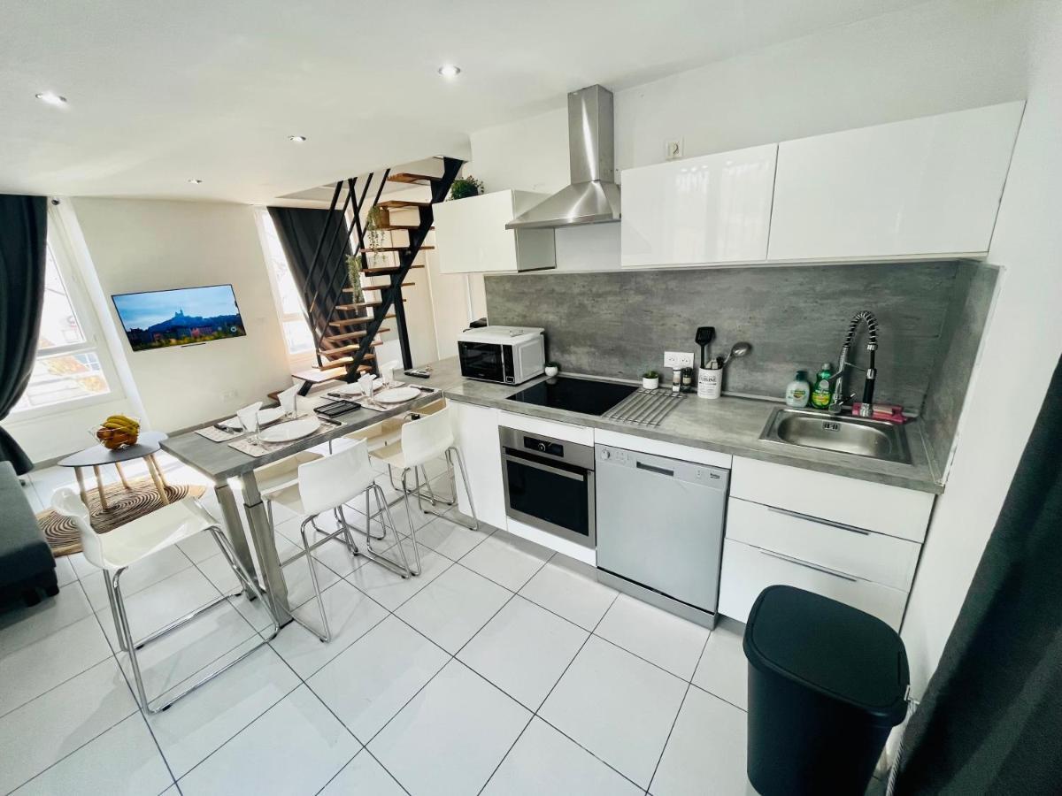 Superbe Duplex Design Neuf 2 Chambres, Climatise Tout Confort, Facile D,Acces Stationnement Gratuit Marseille Eksteriør billede